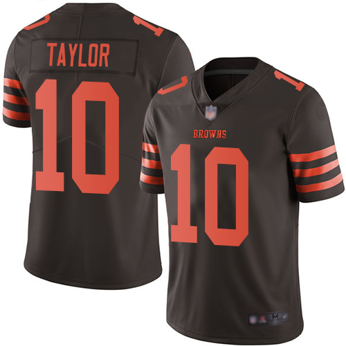 Cleveland Browns Taywan Taylor Men Brown Limited Jersey #10 NFL Football Rush Vapor Untouchable